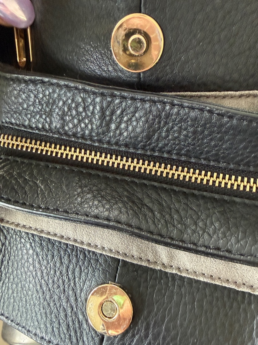 Vince Camuto Black Pebbled Leather Satchel with Tassel - Picture 11 of 11